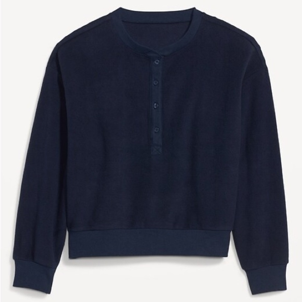 Microfleece Henley Lounge Sweatshirt